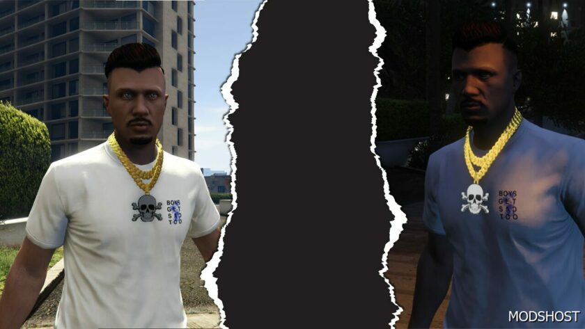 GTA 5 Player Mod: Gold Skull Chain for MP Male Sp/Fivem Ready V1.1 (Featured)