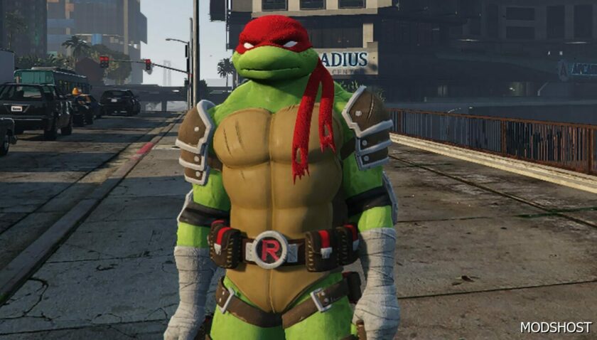 GTA 5 Player Mod: Raphael (Tmnt) – Fortnite Add-On PED (Featured)