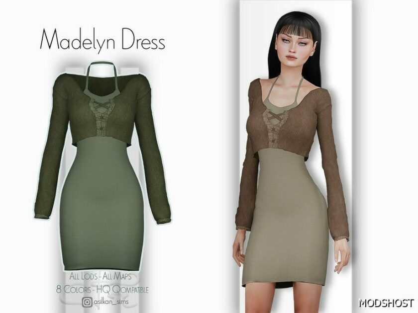 Sims 4 Female Clothes Mod: Madelyn Dress – CNA 375 (Featured)