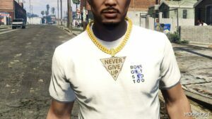 GTA 5 Player Mod: Never Give up Gold Chain for MP Male Sp/Fivem Ready (Image #2)