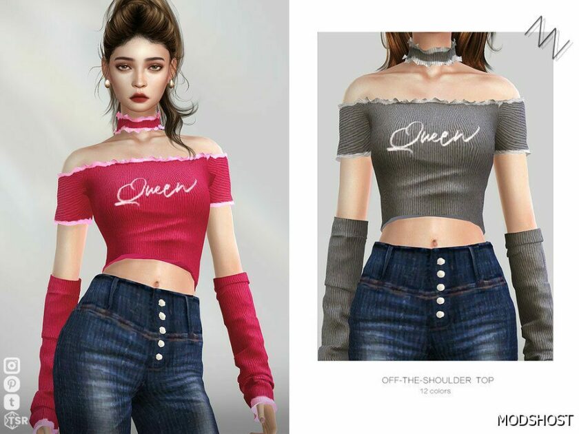 Sims 4 Everyday Clothes Mod: Off-The-Shoulder TOP (Featured)