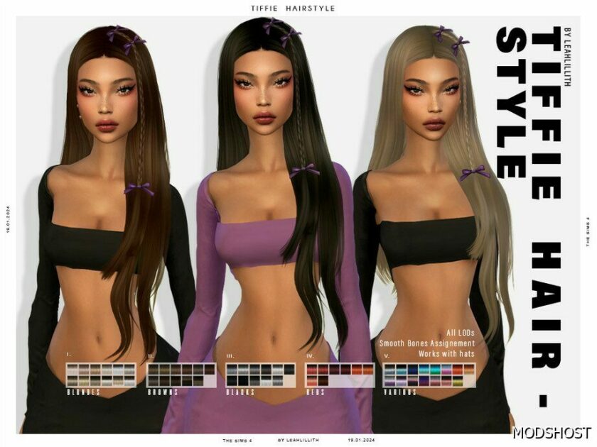 Sims 4 Female Mod: Tiffie Hairstyle (Featured)