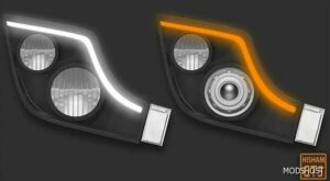 ETS2 Headlights Part Mod: Mercedes Actros 2014 Tuning Headlights (Featured)