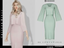 Sims 4 Dress Clothes Mod: Carleen Dress (Featured)