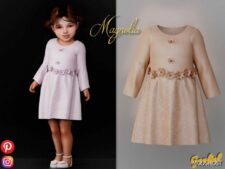 Sims 4 Dress Clothes Mod: Magnolia – Cute Floral Dress (Featured)