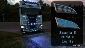 ETS2 Scania Part Mod: S Middle Lights Blinkers Built-In V3.0 (Featured)