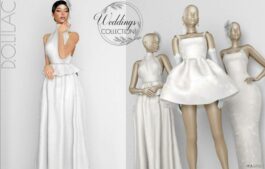 Sims 4 Female Clothes Mod: Weddings Collection Ruffle Bridal Gown (Featured)