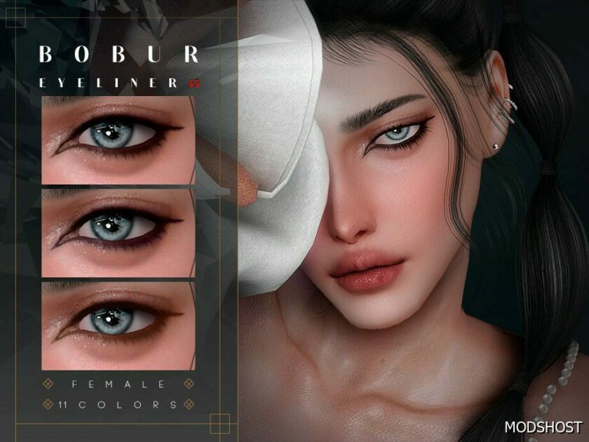 Sims 4 Female Makeup Mod: Thin Smoky Eyeliner (Featured)