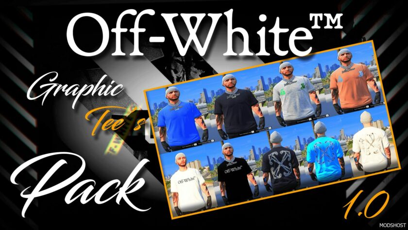 GTA 5 Player Mod: Off-White Graphic Tee’S Pack for MP Males (Featured)