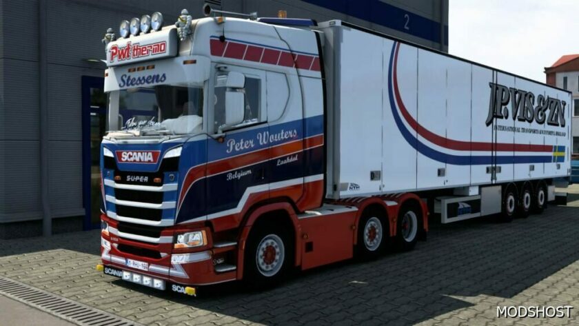 ETS2 Scania Mod: S500 PWT Stessens Truck & JP VIS Trailer V5.1 (Featured)