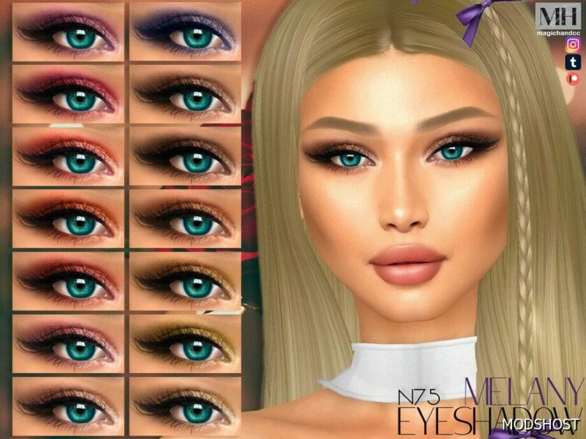 Sims 4 Eyeshadow Makeup Mod: Melany Eyeshadow N75 (Featured)