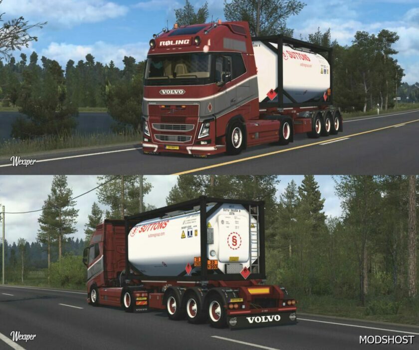 ETS2 Volvo Mod: FH 2012 Roling Transport Skin Pack by Wexsper (Featured)