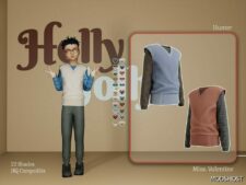 Sims 4 Kid Clothes Mod: Hunter TOP Children (Featured)