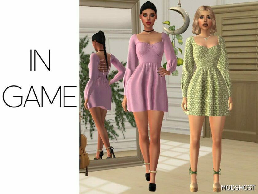 Sims 4 Dress Clothes Mod: Victoria – A-Line Dress (Featured)