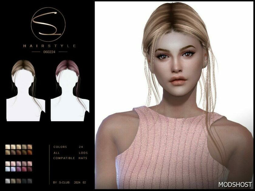 Sims 4 Female Mod: Naturel Updo Hair 060224 (Featured)