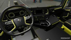 ETS2 Scania Mod: S & R 2016 LUX Black Yellow Interior 1.49 (Featured)