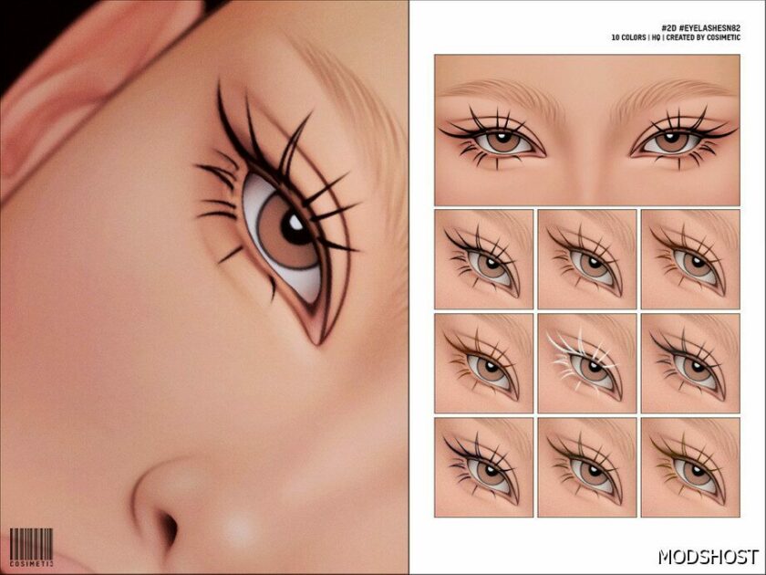 Sims 4 Female Makeup Mod: Maxis Match 2D Eyelashes N82 (Featured)