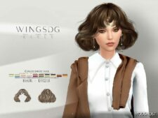 Sims 4 Female Mod: Wings EF0218 Curled Short Hair (Featured)