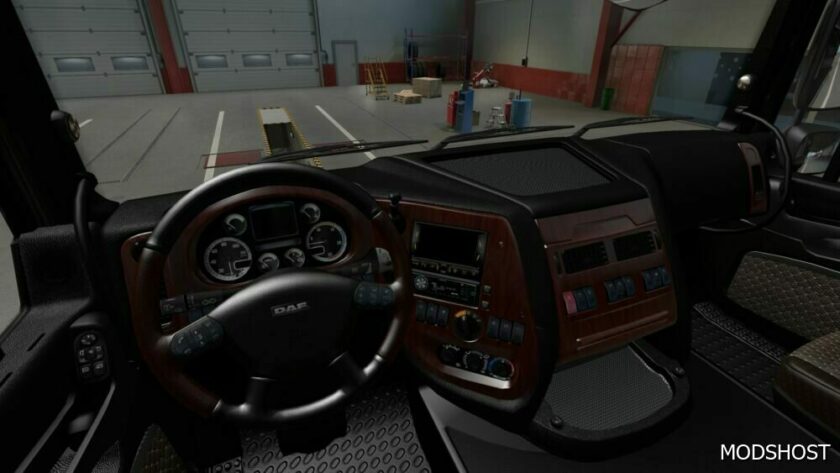 ETS2 DAF Mod: XF105 Black Brown Interior 1.49 (Featured)