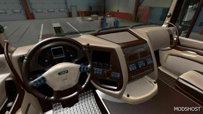 ETS2 DAF Mod: XF105 Beige Brown Interior 1.49 (Featured)