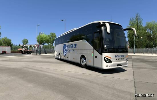 ETS2 Setra Mod: Scherer Reisen Skin for Setra S516HD (Featured)