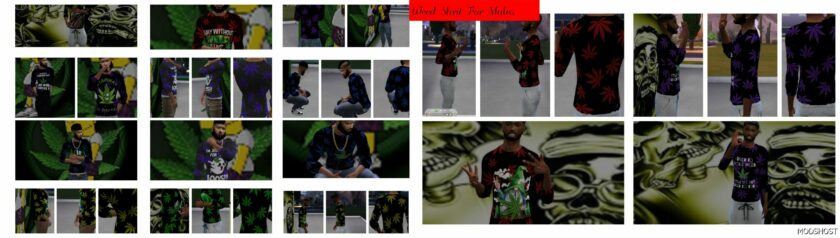 Sims 4 Clothes Mod: Weed Shirts For Men (Featured)