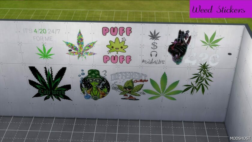 Sims 4 Object Mod: Weed Stickers (Featured)