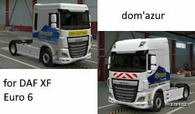 ETS2 DAF Mod: Dom’Azur Skin for DAF XF Euro 6 (Featured)