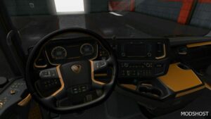 ETS2 Scania Mod: S and R Black Yellow Interior 1.49 (Featured)