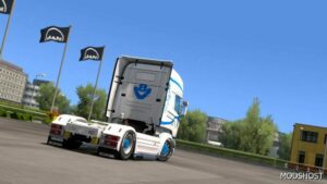 ETS2 Scania Skin Mod: White Blue Holland Style Scania RJL 1.49 (Image #3)