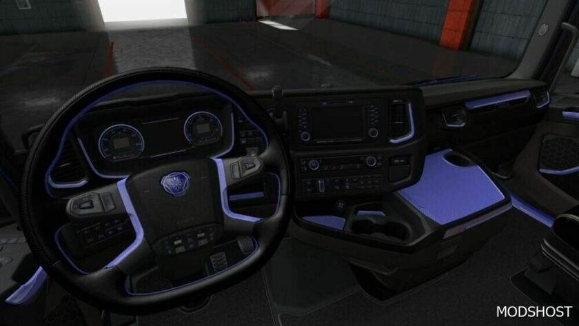 ETS2 Scania Mod: S and R Black Purple Interior 1.49 (Featured)