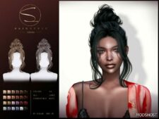 Sims 4 Female Mod: Updo Hairstyle 020324 (Featured)