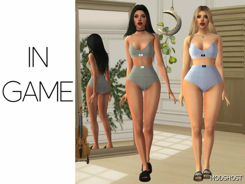 Sims 4 Teen Clothes Mod: Addison BRA & Panties (Featured)