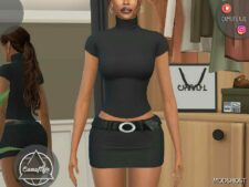 Sims 4 Female Clothes Mod: TOP & Skirt – SET 412 (Featured)