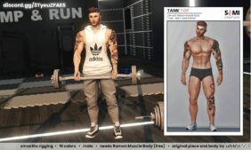 GTA 5 Player Mod: Male Tank TOP (Muscle Body) V1.1 (Image #3)