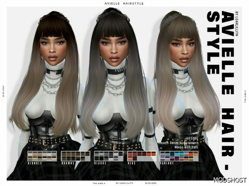 Sims 4 Female Mod: Avielle Hairstyle (Featured)