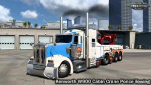 ATS Kenworth Truck Mod: W900 Cabin Crane Ponce Towing 1.49 (Featured)