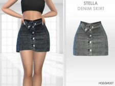 Sims 4 Bottoms Clothes Mod: Stella Denim Skirt (Featured)