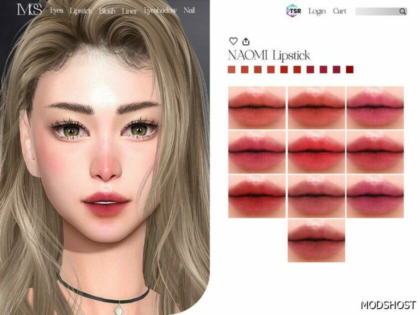 Sims 4 Lipstick Makeup Mod: Naomi Lipstick (Featured)