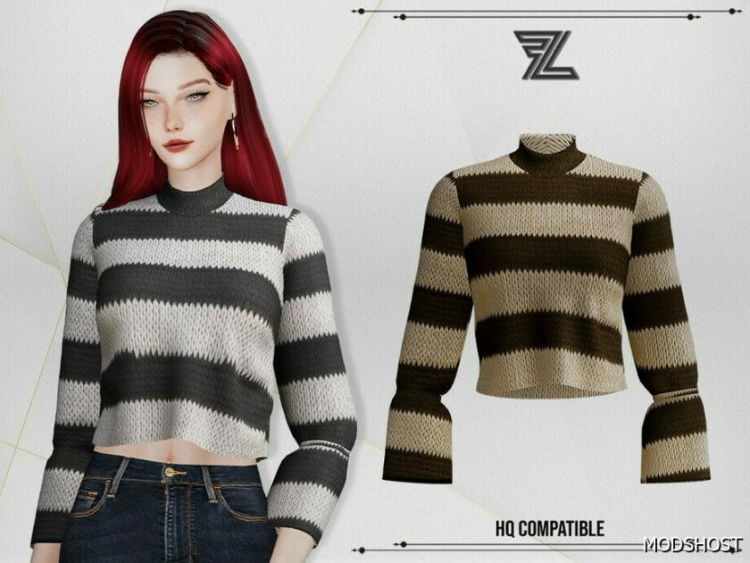 Sims 4 Elder Clothes Mod: Thalia Wool Sweater (Featured)