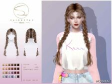 Sims 4 Female Mod: Double Braid Hair 040224 (Featured)