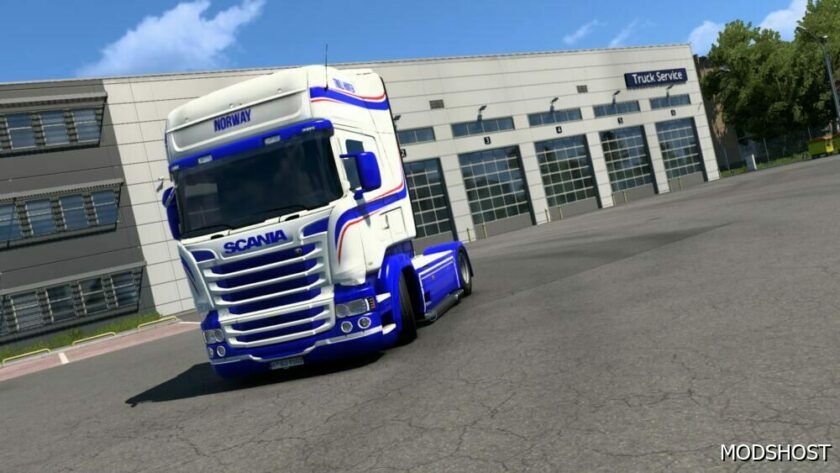 ETS2 RJL Mod: Scania RJL White Blue Skin 1.49 (Featured)