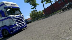 ETS2 RJL Mod: Scania RJL White Blue Skin 1.49 (Image #3)