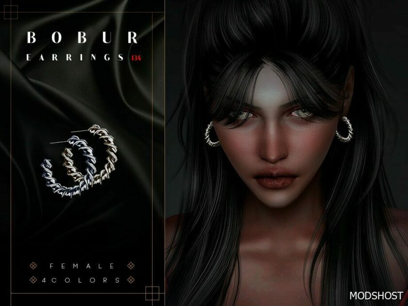 Sims 4 Female Accessory Mod: Spiral Hoop Earrings (Featured)