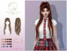 Sims 4 Female Mod: Fashion Ponytail Hairstyle 010224 (Featured)