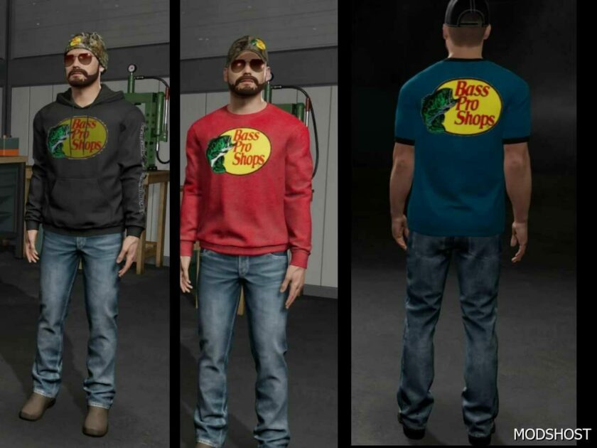 FS22 Mod: Bass PRO Themed Clothing Pack (Featured)