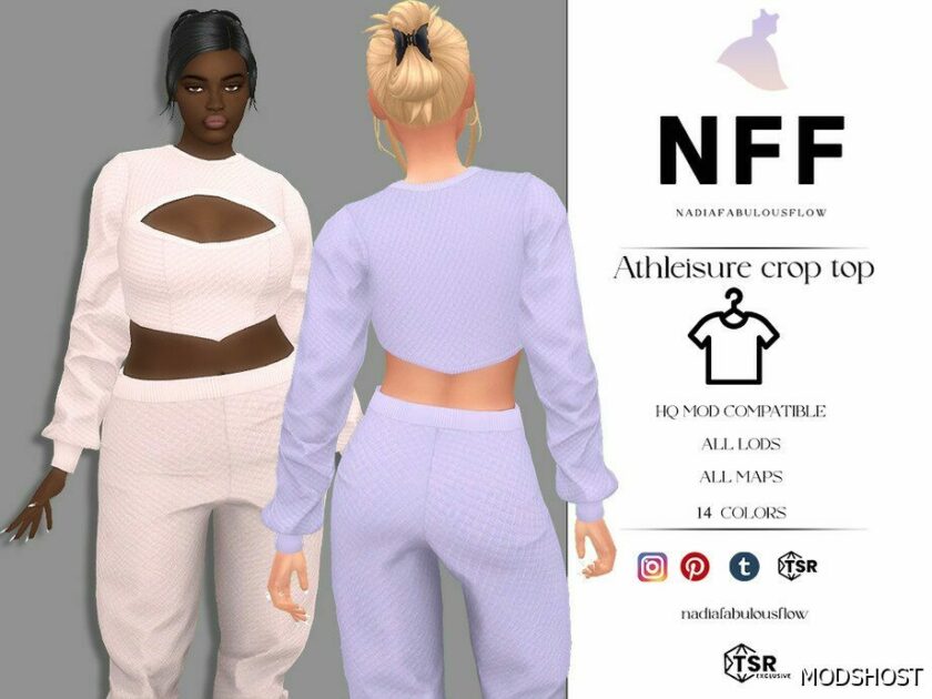 Sims 4 Everyday Clothes Mod: Athleisure Crop SET (Featured)