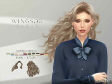 Sims 4 Female Mod: Wings EF0215 Fluttering Curly Hair (Featured)