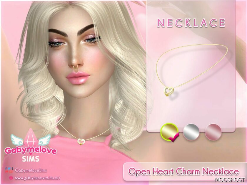 Sims 4 Accessory Mod: Open Heart Charm Necklace (Featured)