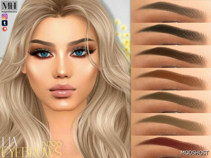 Sims 4 Eyebrows Hair Mod: LIA Eyebrows N296 (Featured)